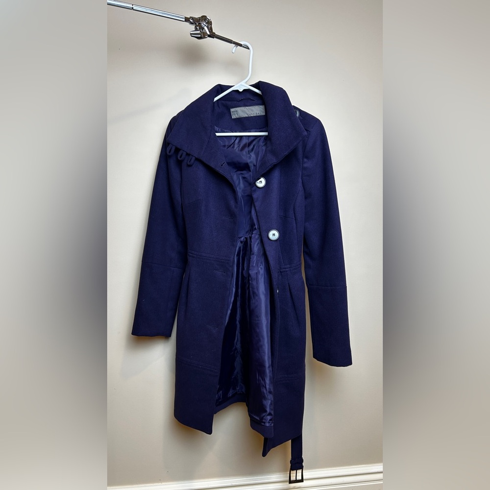 Zara Basic Ocean Blue Trench Coat